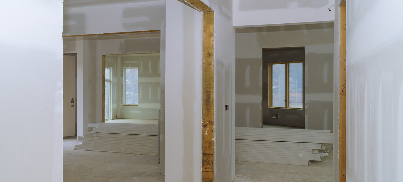 imagem de casa reformando com drywall construção a seco - imagem ilustrativa para ambiente antes da reforma